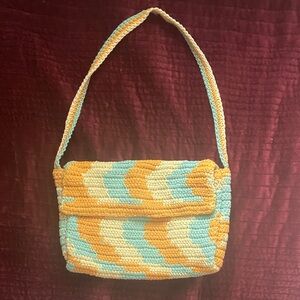 Small colorful knit purse